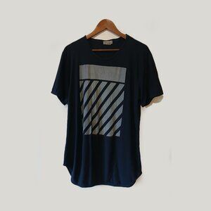 DANIELE ALESSANDRINI - Graphic striped t-shirt - Sz XL (fits L)